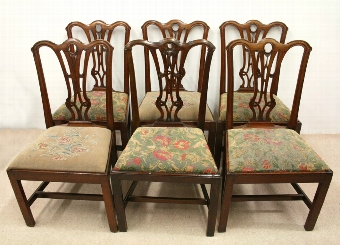 Set of 6 Chippendale Mahogany Dining Chairs