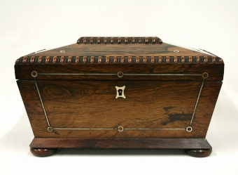 Antique Regency Rosewood Tea Caddy