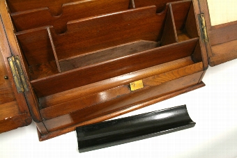 Antique Mid Victorian Burr Walnut Stationery Box