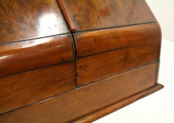 Antique Mid Victorian Burr Walnut Stationery Box