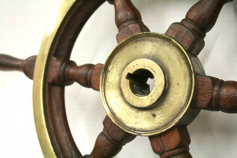 Antique Small Oak Ships Wheel