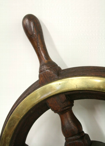 Antique Small Oak Ships Wheel