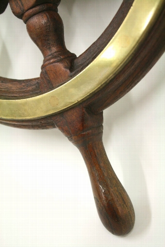 Antique Small Oak Ships Wheel