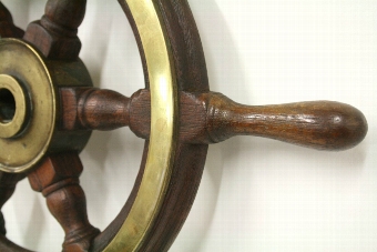 Antique Small Oak Ships Wheel