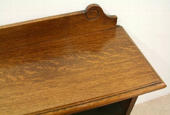 Antique Late Victorian Oak Open Bookcase