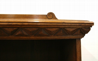 Antique Late Victorian Oak Open Bookcase