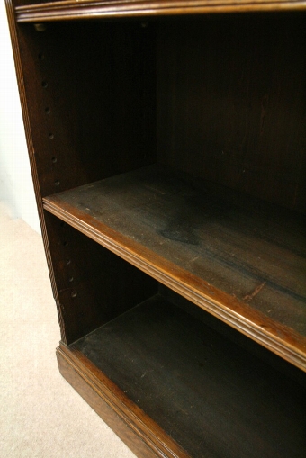 Antique Late Victorian Oak Open Bookcase