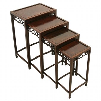 Nest of 4 Chinese Rosewood Occasional Tables