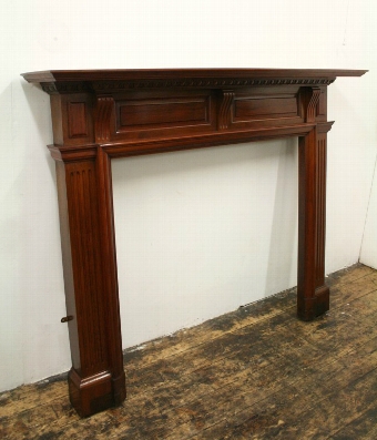 George III Style Carved Walnut Fireplace