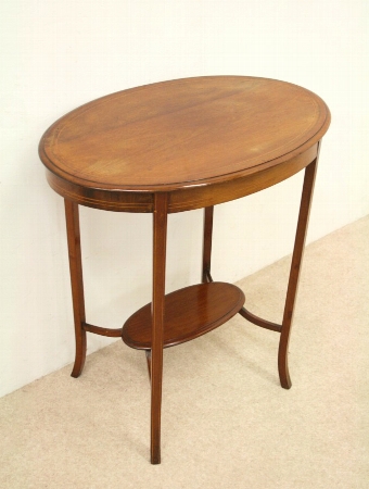 Mahogany Oval Inlaid Occasional Table