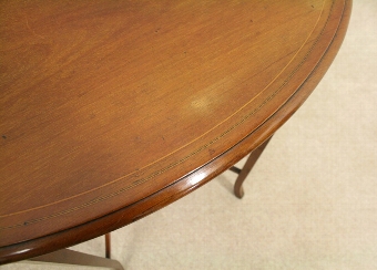 Antique Mahogany Oval Inlaid Occasional Table