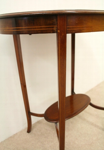 Antique Mahogany Oval Inlaid Occasional Table