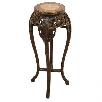 Chinese Marble Top Plant Stand