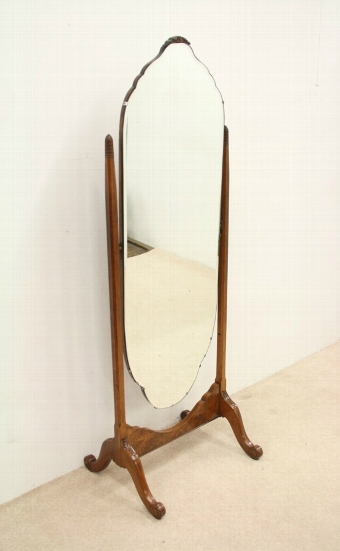 Art Deco Mahogany Cheval Mirror