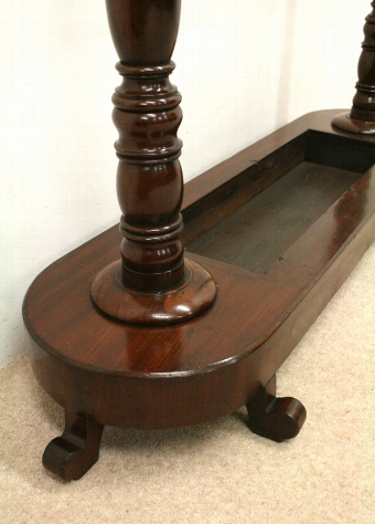 Antique Victorian Mahogany and Brass Stick Stand