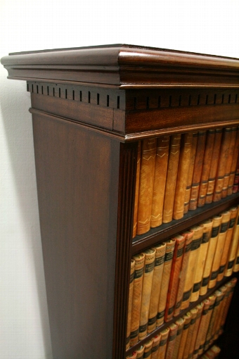 Antique Edwardian Mahogany Breakfront Open Bookcase