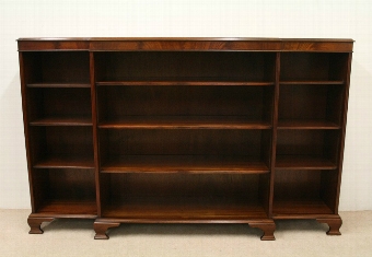 Mahogany Breakfront Open Bookcase