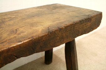 Antique Country Made Chunky Plank Stool