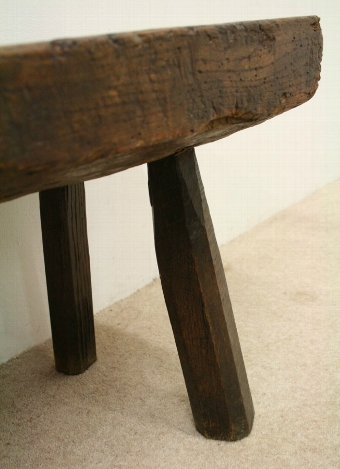 Antique Country Made Chunky Plank Stool