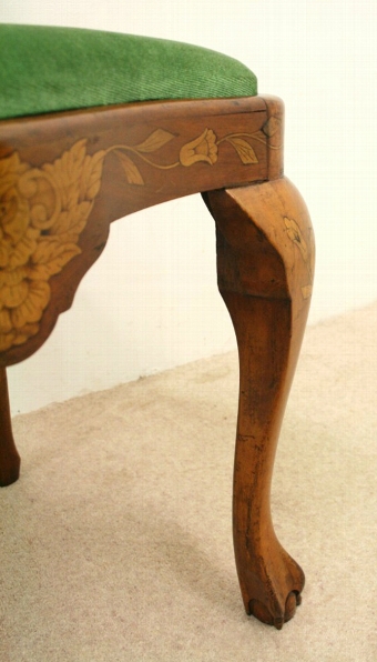 Antique Dutch Marquetry Walnut Chair