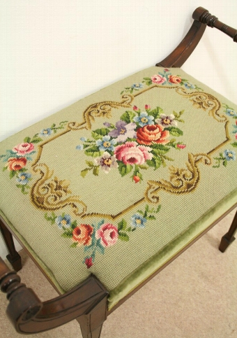 Antique Late Victorian Mahogany Piano Stool/Window Seat