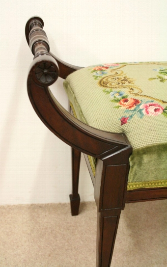 Antique Late Victorian Mahogany Piano Stool/Window Seat