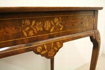 Antique Dutch Marquetry Silver Table