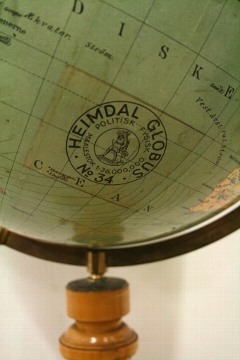 Antique Norwegian Globe on Stand