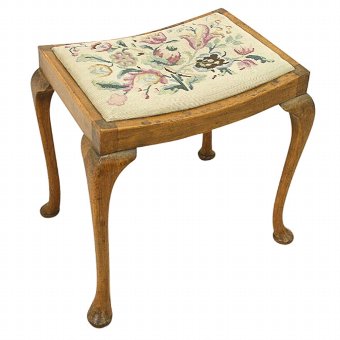 Queen Anne Style Mahogany Stool