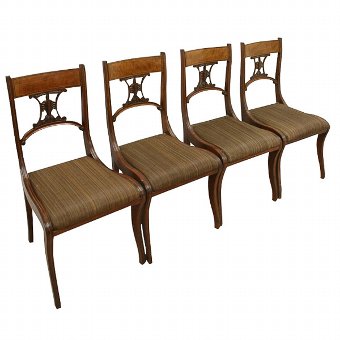Set of 4 Regency Mahogany Dining Chairs