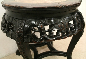 Antique Chinese Carved Rosewood Plant Stand