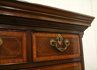 Antique George III Inlaid Mahogany Chest on Chest