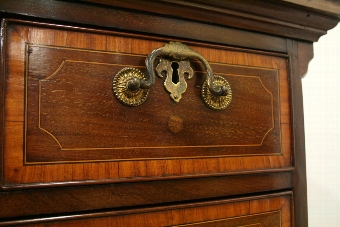 Antique George III Inlaid Mahogany Chest on Chest