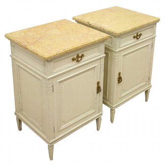 Pair of Classical Style Painted Bedside Cabinets