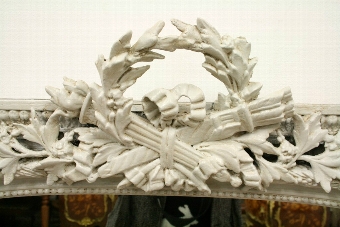 Antique French Painted Overmantel Mirror