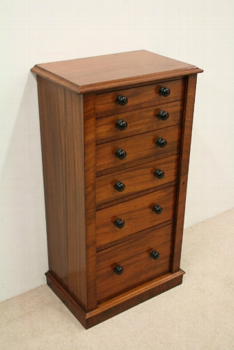 Victorian Figured Mahogany Wellington Chest