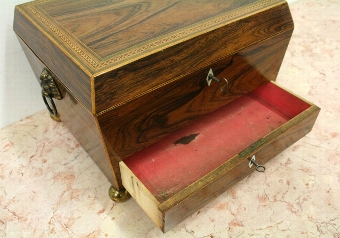 Antique Rosewood Sarcophagus Sewing Box