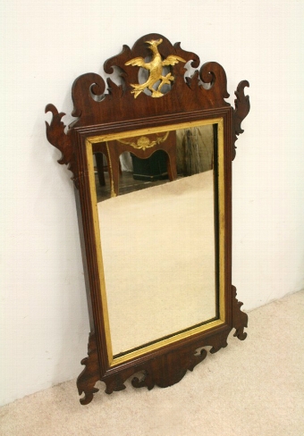 Late George III Mahogany and Gilded Wall Mirror