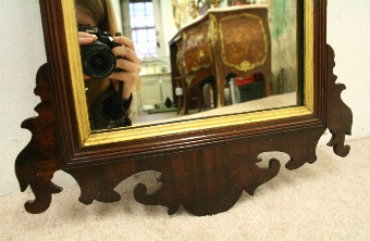 Antique Late George III Mahogany and Gilded Wall Mirror