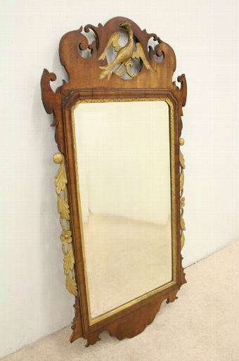 George III Walnut and Gilded Wall Mirror