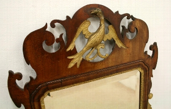 Antique George III Walnut and Gilded Wall Mirror