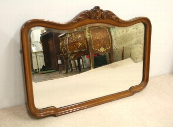 Shaped Walnut Mirror