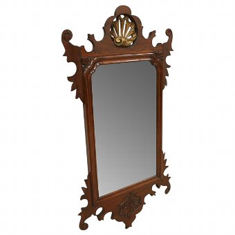 George III Style Walnut and Gilded Wall Mirror