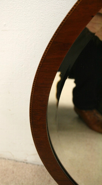 Antique Edwardian Sheraton Style Oval Mirror