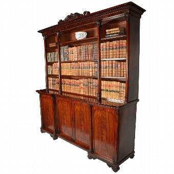 George IV Mahogany Open Bookcase