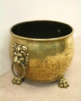 Mid Victorian Brass Jardiniere/Log Bin