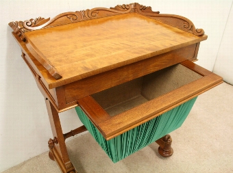 Antique Victorian Satinwood Work Table/Side Table