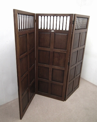 Edwardian Oak Folding Screen
