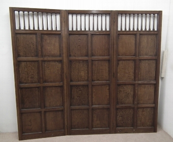 Antique Edwardian Oak Folding Screen