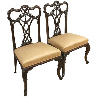 Pair of George III Style Chippendale Chairs
